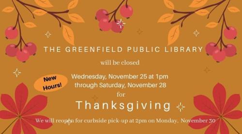 Library Closing for Thanksgiving
