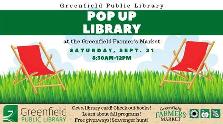 Pop Up Library at the Greenfield Farmers Market