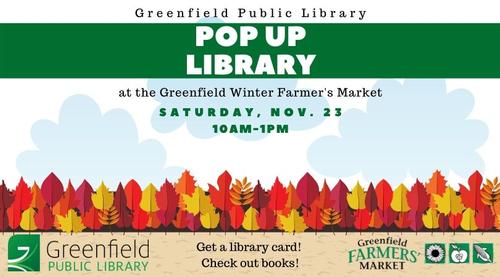 Pop Up Library at the Greenfield Winter Farmers Market