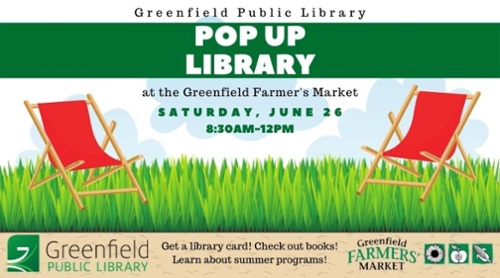 GPL’s Pop Up Library at the Greenfield Farmers Market