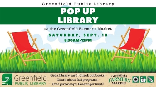 GPL’s Pop Up Library at the Greenfield Farmers Market