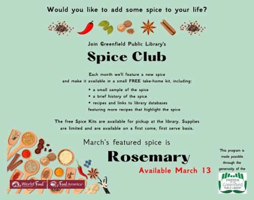 Greenfield Public Library’s Spice Club Kit