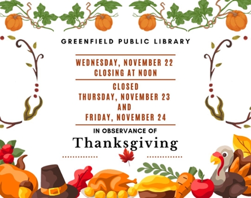 Library Closing for Thanksgiving Holiday