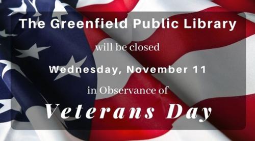 Library Closing for Veterans Day